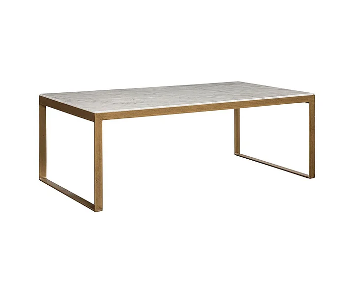 SUNPAN Evert Low Coffee Table in Marble/Antique Brass 103445 CLOSEOUT PROMO