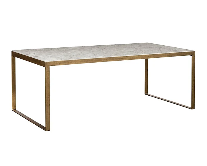 SUNPAN Evert High Coffee Table in Marble/Antique Brass 103448