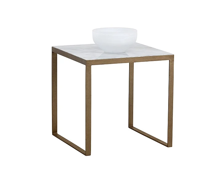 SUNPAN Evert End Table in Marble/Antique Brass 103452