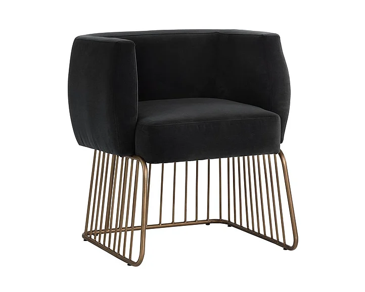 SUNPAN Gala Dining Armchair in Shadow Grey/Antique Brass 103526 (Set of 2) PROMO