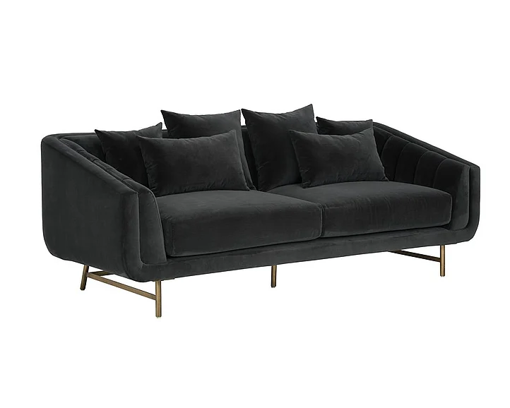 SUNPAN Veera Sofa in Shadow Grey/Antique Brass 103641