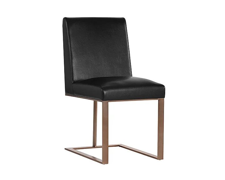 SUNPAN Ikon Dean Dining Chair in Cantina Black/Antique Brass 103775 (Set of 2)