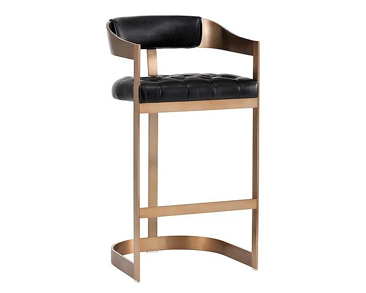 SUNPAN Ikon Beaumont Barstool in Antique Brass/Cantina Black 103777