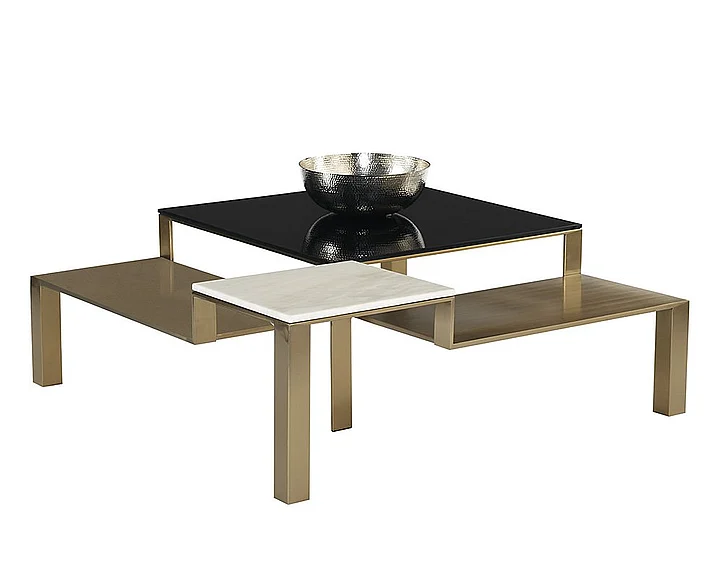 SUNPAN Saber Coffee Table in Black/White/Champagne Gold 103791