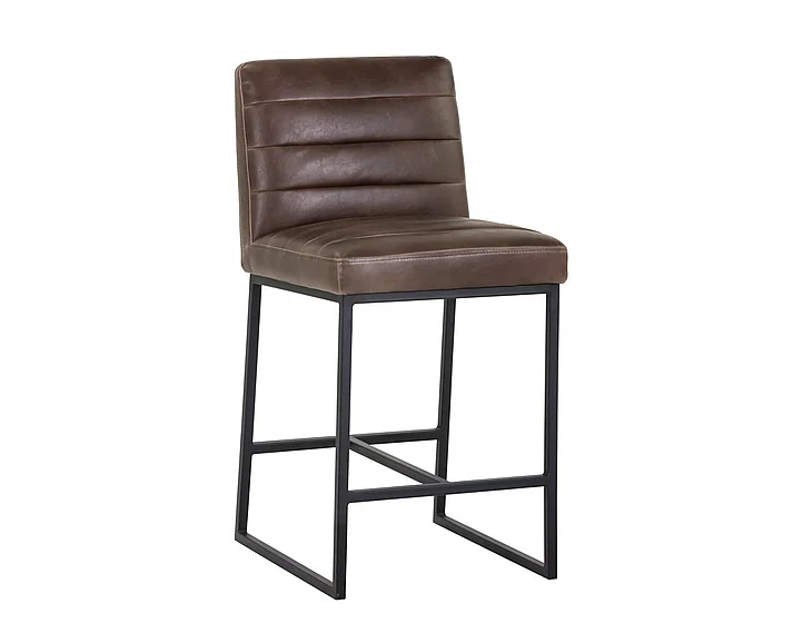 SUNPAN Spyros Counter Stool in Havana Dark Brown/Black 103898 (Set of 2)