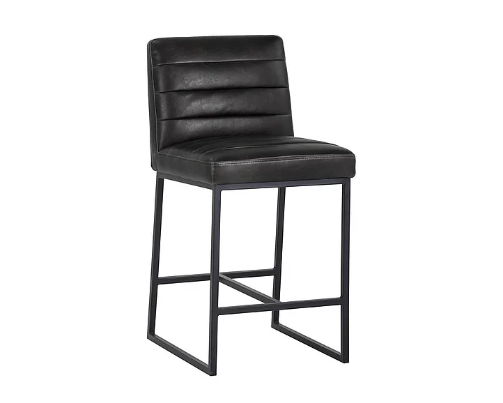 SUNPAN Spyros Counter Stool in Coal Black/Black 103899 (Set of 2)