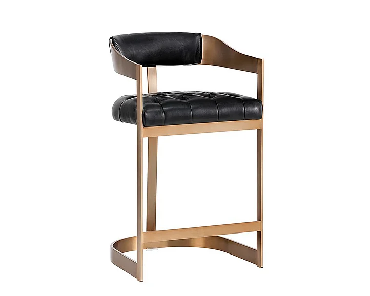 SUNPAN Ikon Beaumont Counter Stool in Antique Brass/Cantina Black 104014