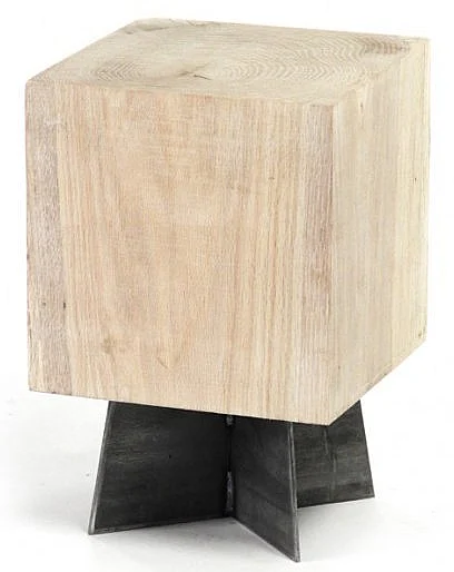 Zentique Bleached Solid Oak Stool in Natural (Set of 2) 1040