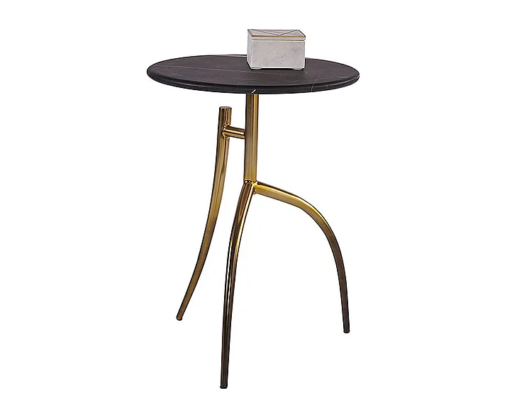 SUNPAN Trent Side Table in Matte Black/Gold 104424 CLOSEOUT PROMO