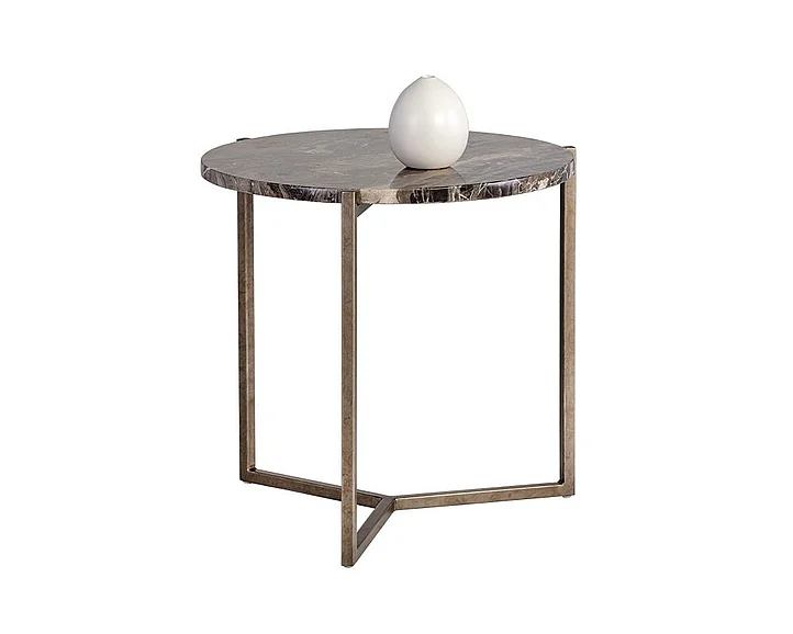 SUNPAN Cecil End Table in Brown/Antique Grey 104455
