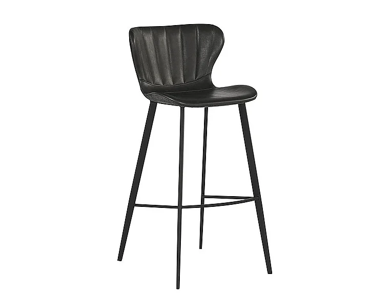 SUNPAN Junction Arabella Barstool in Bravo Portabella/Polo Club Kohl Grey/Black 104491 (Set of 2)