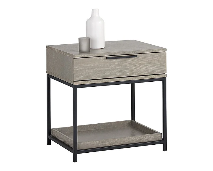SUNPAN Rebel Nightstand in Taupe/Black 104608 CLOSEOUT PROMO