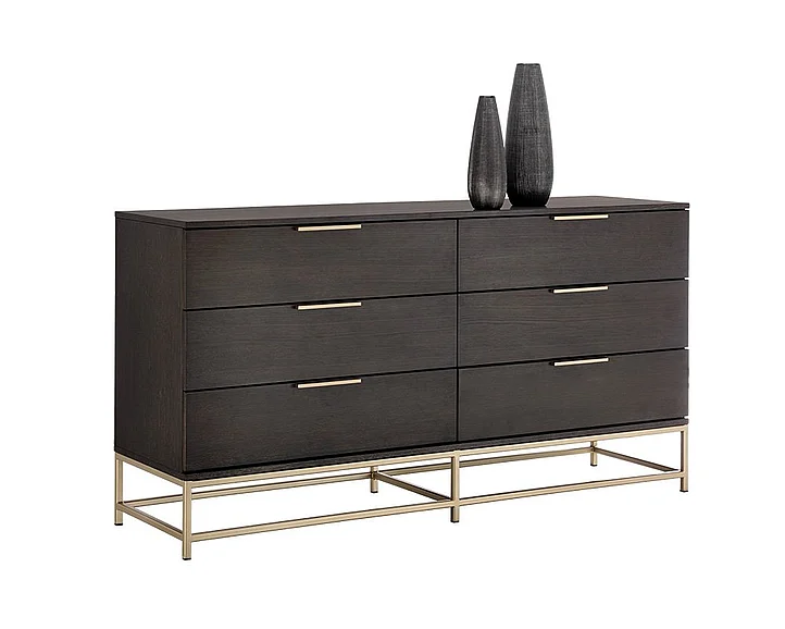 SUNPAN Rebel Dresser in Charcoal Grey/Gold 104609 CLOSEOUT PROMO