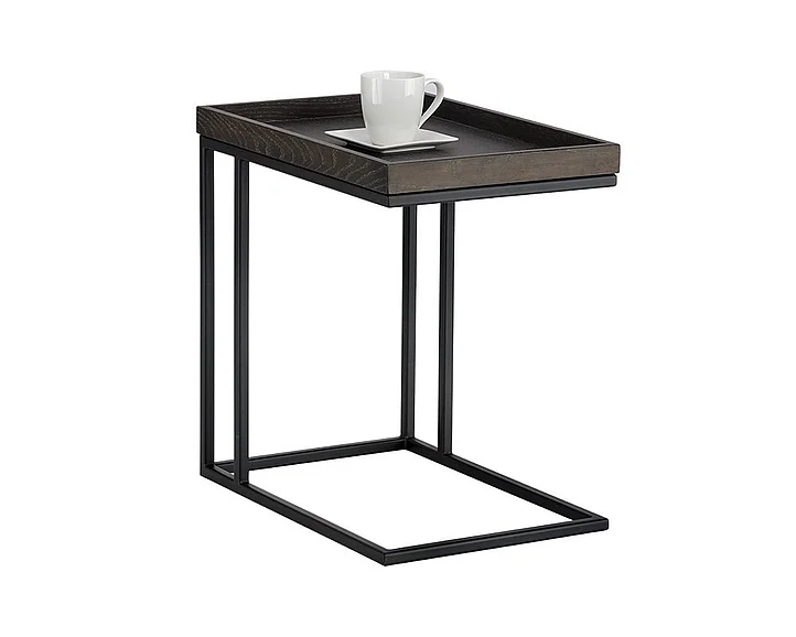 SUNPAN Artezia Arden C-shaped End Table in Charcoal Grey/Black 104615