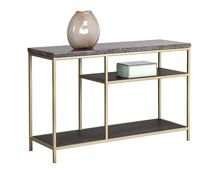 SUNPAN Artezia Arden Console Table in Grey/Gold 104616 CLOSEOUT PROMO