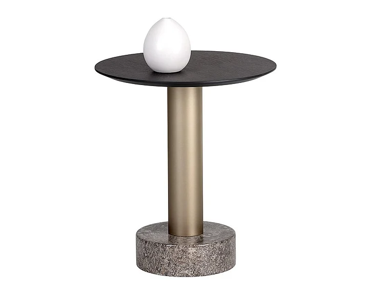 SUNPAN Monaco End Table in Charcoal Grey/Gold/Grey Marble 104629