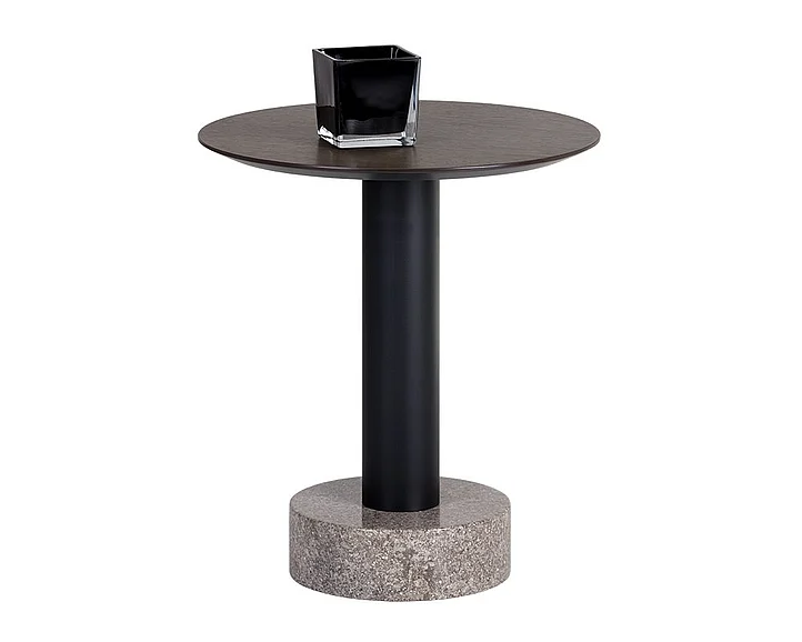 SUNPAN Monaco End Table in Umber Brown/Black/Grey Marble 104630 CLOSEOUT PROMO
