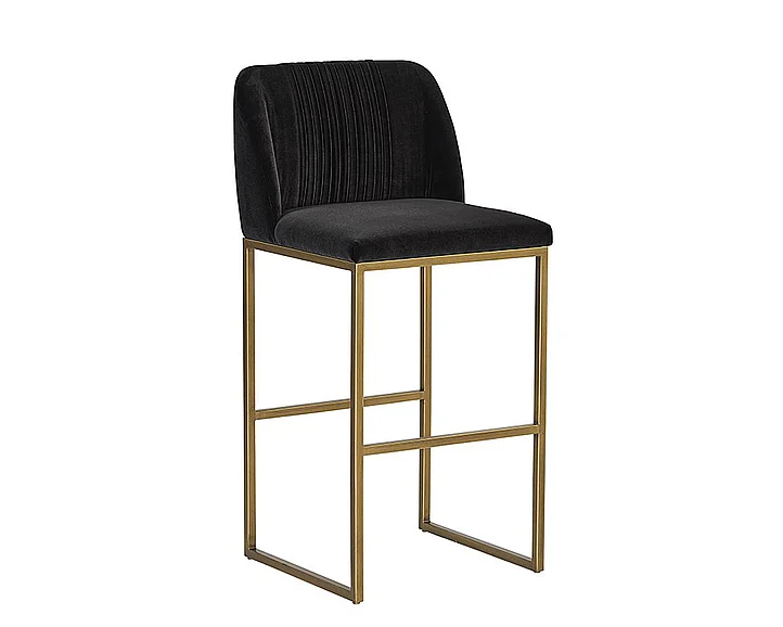 SUNPAN Nevin Barstool in Shadow Grey/Antique Brass 104647 (Set of 2)