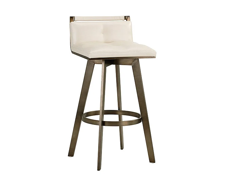 SUNPAN Ikon Arizona Swivel Barstool in Castillo Cream/Antique Brass 104788 (Set of 2)