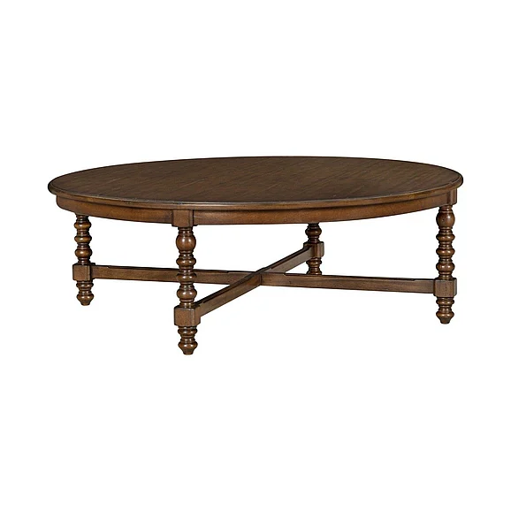 Oliver Home Mesa Round Coffee Table in Country 1049-20
