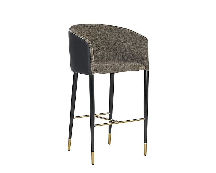 SUNPAN Ikon Asher Barstool in Sparrow Grey/Napa Black/Black/Copper 104915 (Set of 2)