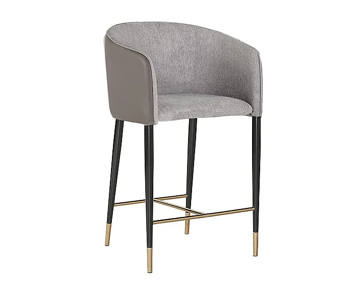 SUNPAN Ikon Asher Counter Stool in Flint Grey/Napa Taupe/Black/Copper 104919 (Set of 2)