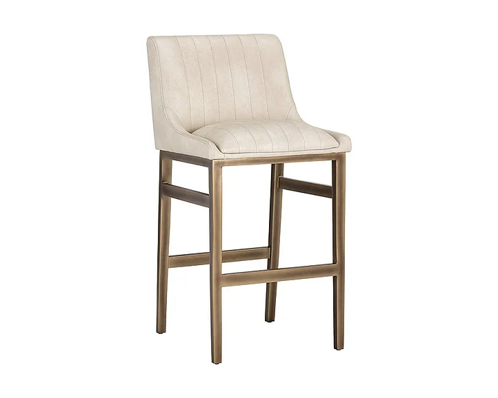 SUNPAN Halden Barstool in Bravo Cream/Rustic Bronze 104971 (Set of 2)