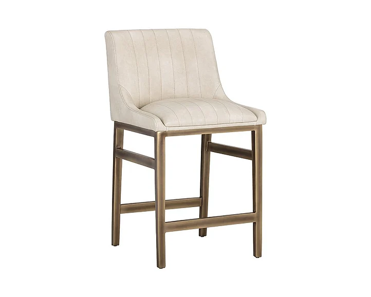 SUNPAN Halden Counter Stool in Bravo Cream/Rustic Bronze 104973 (Set of 2)