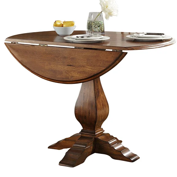 Liberty Furniture Creations II Drop Leaf Pedestal Table in Tobacco Finish 38-T4242