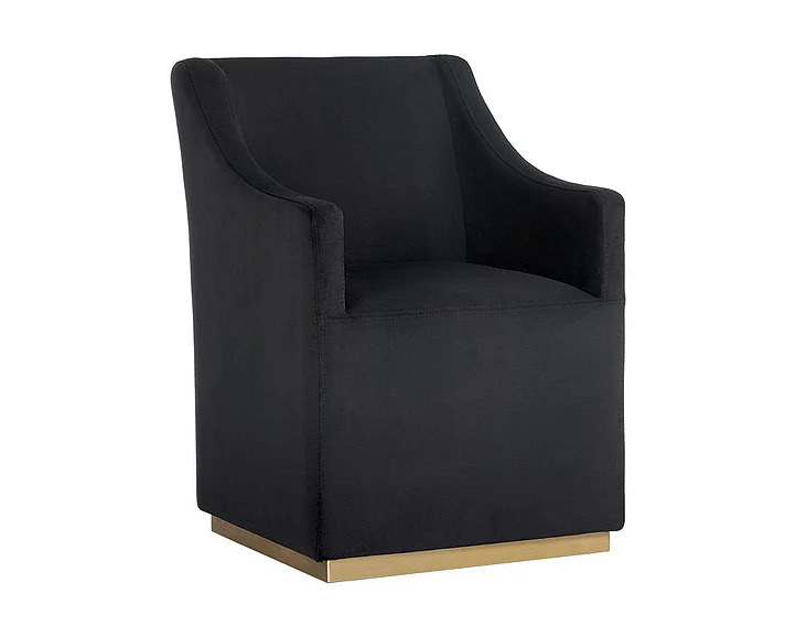 SUNPAN Zane Wheeled Lounge Chair in Abbington Black/Brass 104982 CLOSEOUT PROMO