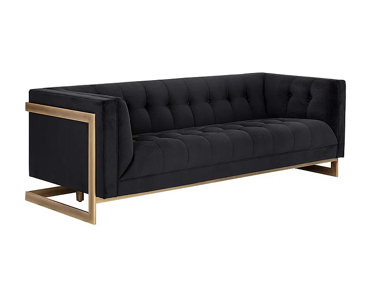 SUNPAN Ekon Sofa in Abbington Black/Rustic Bronze 104984