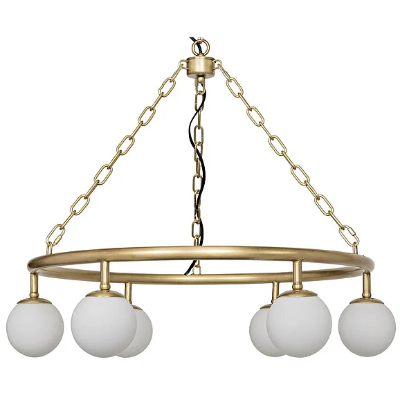 Noir Furniture Modena Chandelier, Small in Metal with Brass LAMP658MB CLOSEOUT