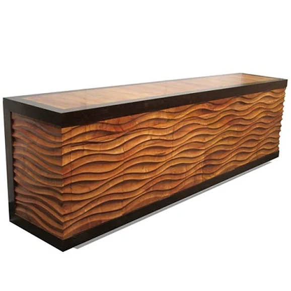 Galerias Arther Flow Chest in Walnut and Hand Carved Mezquite C-28/FLow