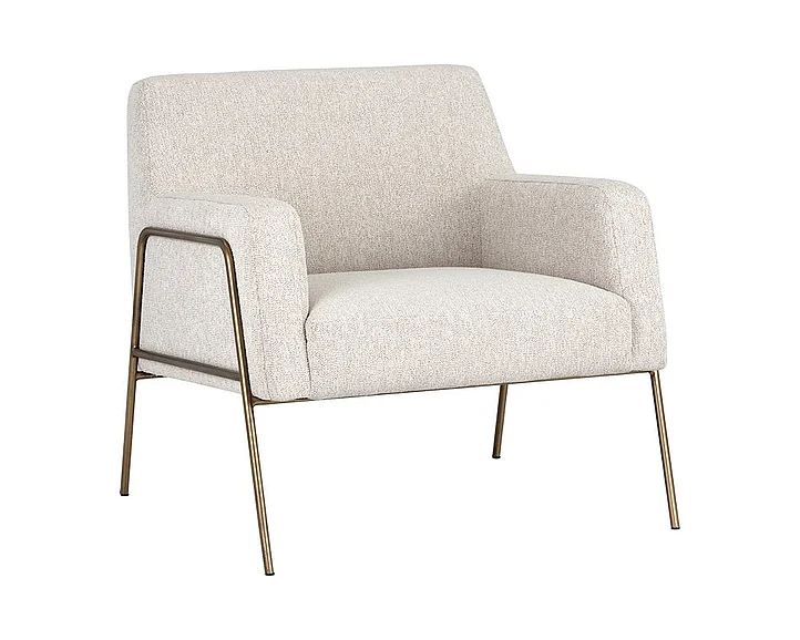 SUNPAN MIXT Cybil Lounge Chair in Dove Cream/Antique Brass 105017
