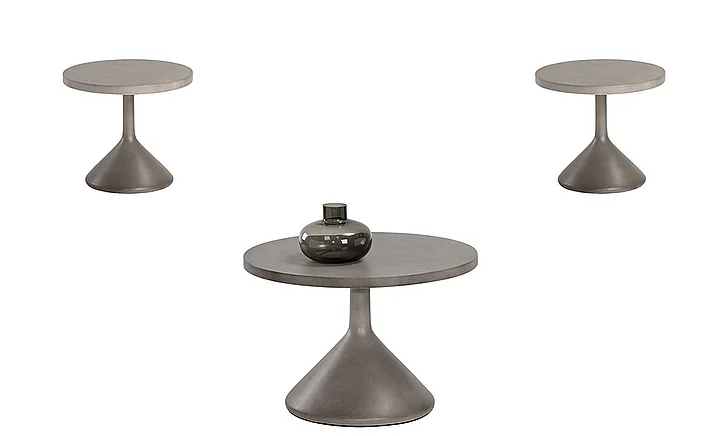 SUNPAN Solterra Adonis 3-Pieces Coffee Table Set in Grey