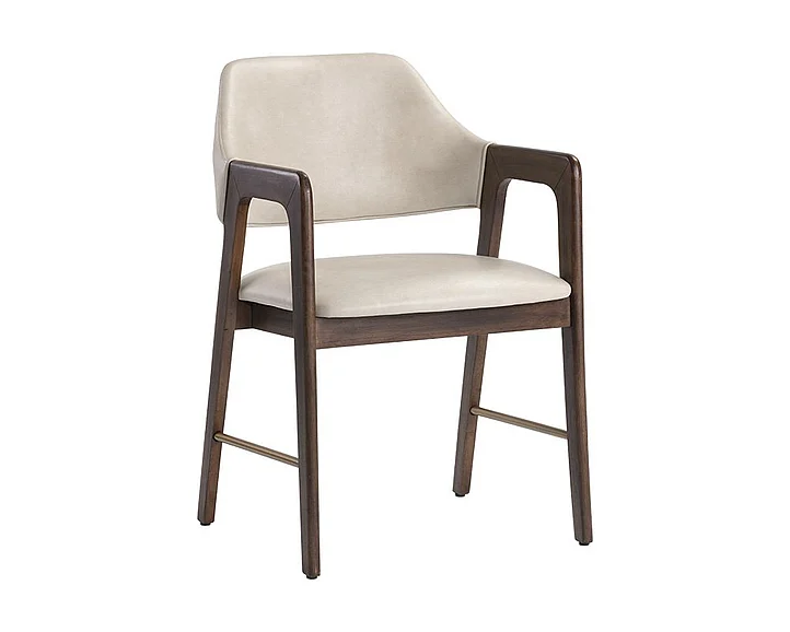 SUNPAN Milton Dining Armchair in Bravo Cream/Brown 105211 (Set of 2)