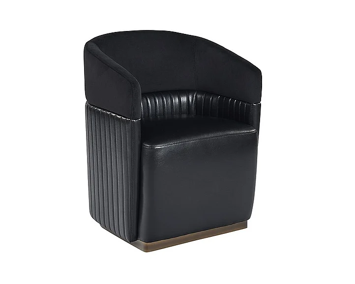 SUNPAN Genval Wheeled Lounge Chair in Abbington Black/Cantina Black/Brass 105246