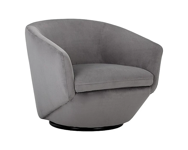 SUNPAN Treviso Swivel Lounge Chair in Antonio Charcoal/Black 105299 CLOSEOUT PROMO