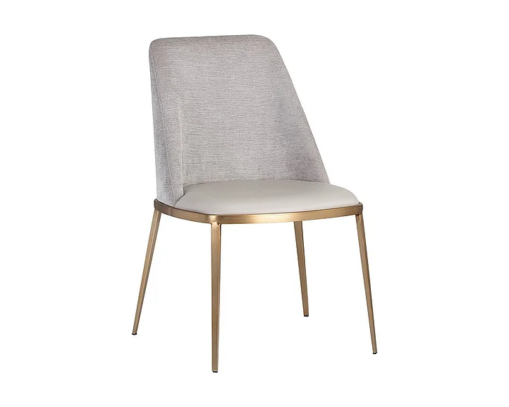 SUNPAN Ikon Dover Dining Chair in Napa Stone/Polo Club Stone/Gold 105316 (Set of 2)
