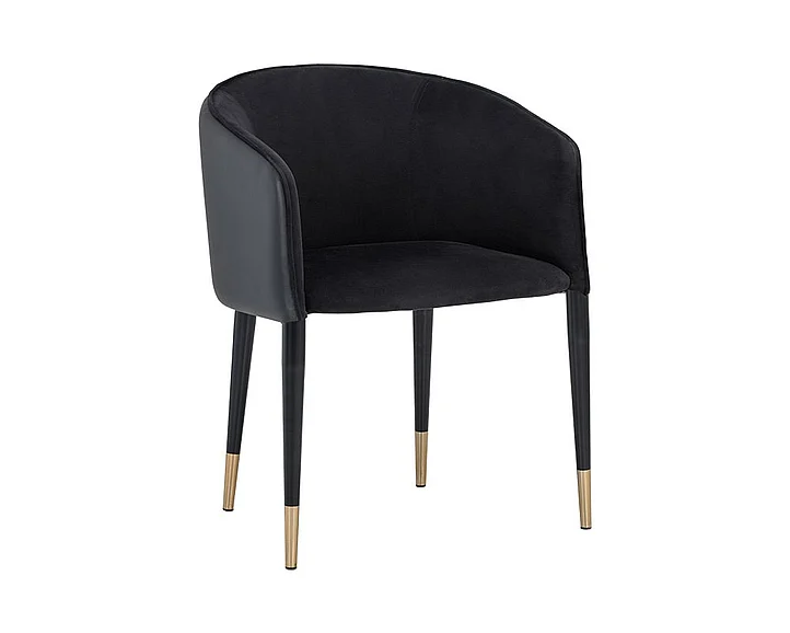 SUNPAN Ikon Asher Dining Armchair in Abbington Black/Napa Black/Black/Copper 105317 (Set of 2) CLOSEOUT PROMO