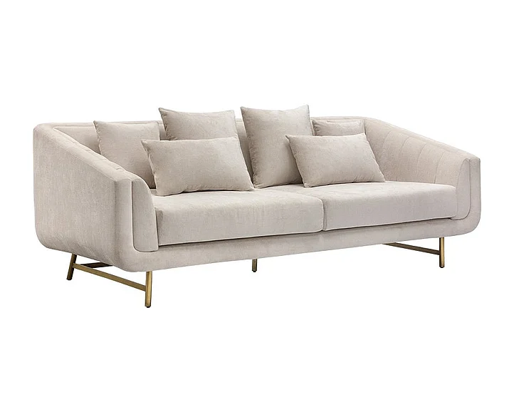 SUNPAN Veera Sofa in Polo Club Muslin/Antique Brass 105336
