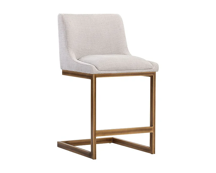 SUNPAN Holly Counter Stool in Zenith Soft Grey/Rustic Bronze 105384 (Set of 2)