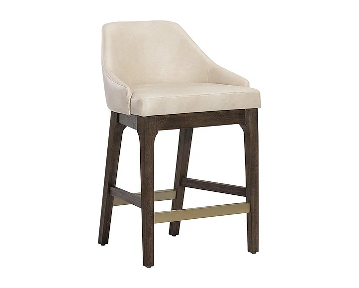 SUNPAN Kace Counter Stool in Bravo Cream/Dark Brown 105390 (Set of 2)