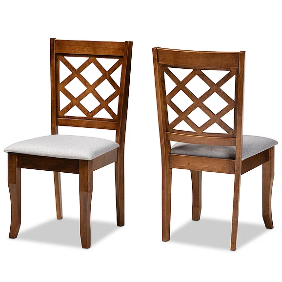 Baxton Studio Verner Grey Upholstered Dining Chair (Set of 2) 10541