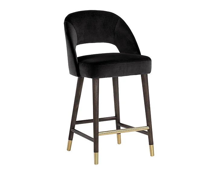 SUNPAN Monae Counter Stool in Abbington Black/Brown 105494 (Set of 2)