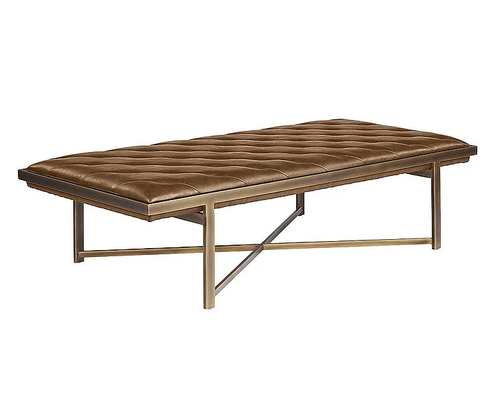 SUNPAN Kayla Bench in Vintage Cognac/Rustic Bronze 105639 CLOSEOUT PROMO