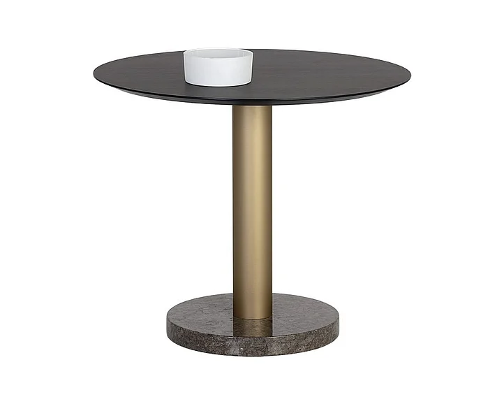SUNPAN Monaco 35.5" Bistro Table in Grey Marble/Gold/Charcoal Grey 105878