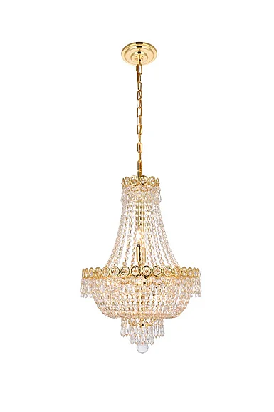 Elegant Century 8 Light Gold Pendant Clear Royal Cut Crystal V1900D16G/RC