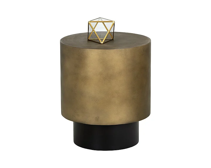 SUNPAN Bernaby End Table in Antique Brass/Black 106006