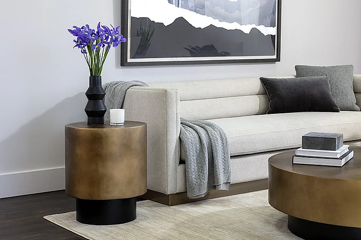 SUNPAN Bernaby 3-Pieces Coffee Table Set in Antique Brass/Black